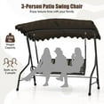 Topcobe 3Seat Outdoor Porch Canopy Swing with Adjustable Shading
