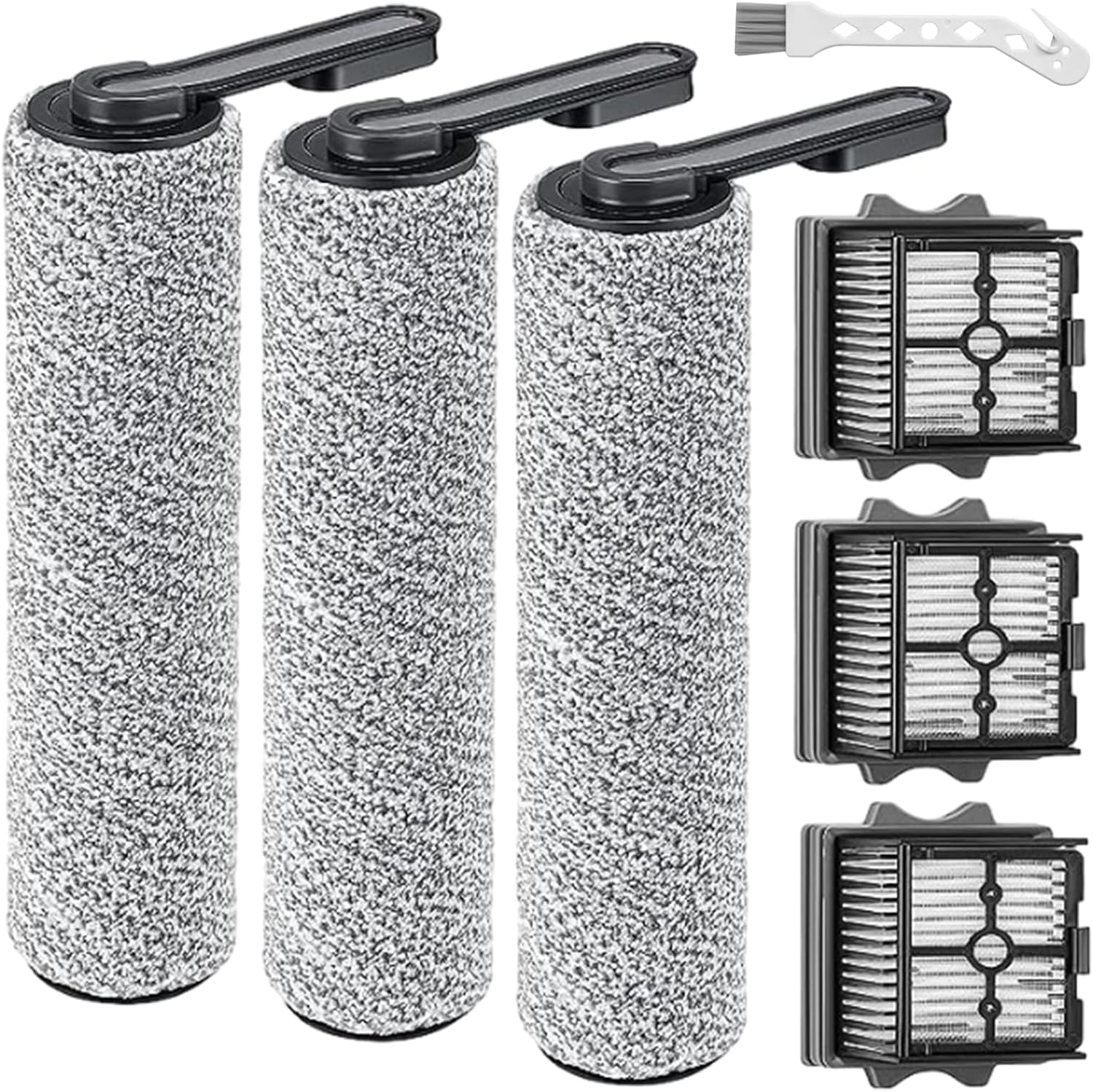 【For One S5 Blue】【One S5 Pro】 Replacement Parts for Tineco Floor ONE S5/Floor One S5 Pro Smart Cordless Wet Dry Vacuum Cleaner,Tineco Accessories inclue 3 HEPA Filters & 3 Brush Rollers
