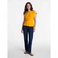 thumbnail image 3 of Time and Tru Women's Twist-Front Tee with Short Sleeves, Sizes XS-XXXL, 3 of 6