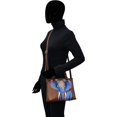 thumbnail image 3 of Anna by Anuschka Women's Hand Painted Genuine Leather Twin Zippered Crossbody - African Elephant, 3 of 5