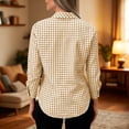 thumbnail image 7 of Luvrsol Button Up Shirt Women Collared Fitted Blouse Plaid Long Sleeved Top for Casual Layering and Travel S-2XL, 7 of 7