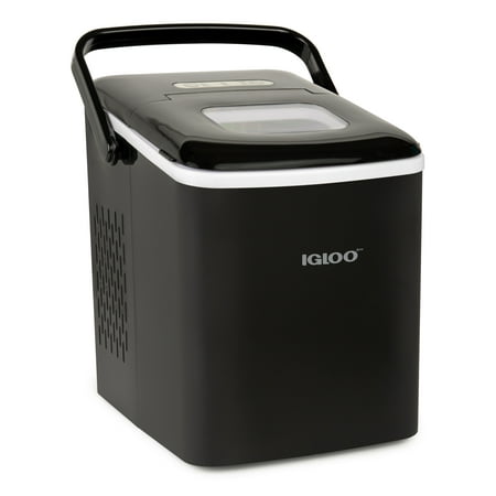 Igloo Handled Automatic Ice Machine Self Cleaning Countertop Ice Maker with Scoop, Black