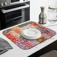 thumbnail image 3 of Pioneer Flower Floral Print Pattern Dish Drying Mat for Kitchen 1 Pack, Ultra Absorbent Microfiber Dishes Drainer Mats,16"x18", 3 of 6