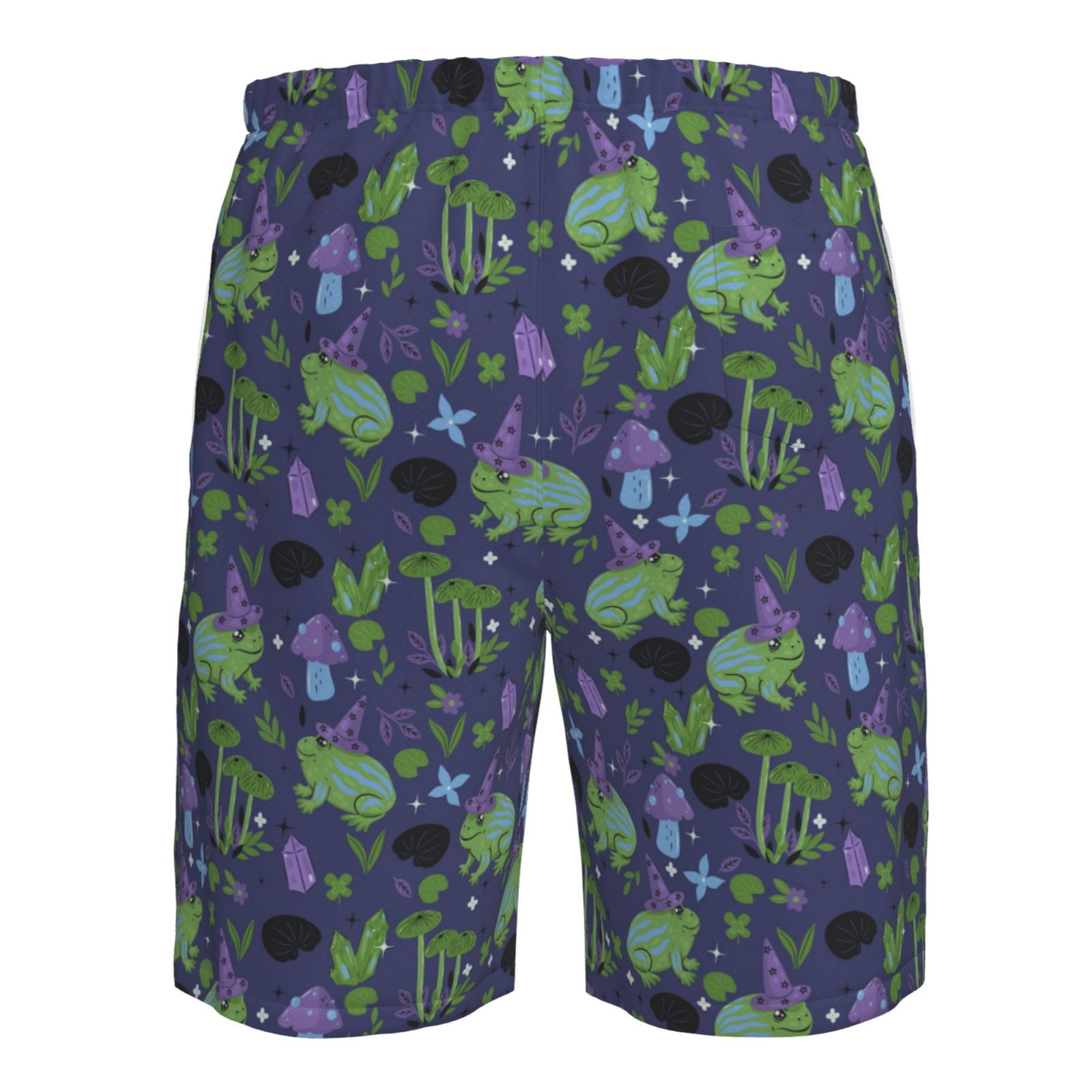 Naloa Magic Toads in Hats Men's Beach Shorts, Surfing shorts, Swim trunks, Quick Dry Swim Trunks for Surfing Beach Fun - 3X-Large