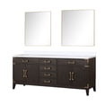 thumbnail image 2 of Laurel 80 in W x 22 in D Brown Oak Double Bath Vanity, White Quartz Top, and 36 in Mirrors, 2 of 4