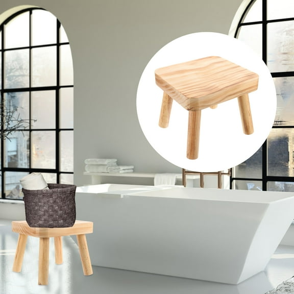 WHAMVOX Wood Stool Changing Shoe Stool Household Footstool Small Wood Stool Wooden Step Stool
