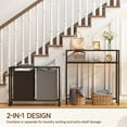 thumbnail image 2 of 2 Section Rolling Laundry Hamper Sorter Basket Organizer Cart with Wheels, 90L Large Capacity with Double Shelf and Removable Bags, Sorted Dirty Clothes Bin for Laundry Room, Bathroom, Bedroom, 2 of 7