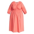 thumbnail image 4 of Terra & Sky Women's Plus Size Cinch Waist Midi Dress, Sizes 0X-5X, 4 of 4