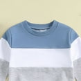 thumbnail image 6 of TOWED22 Toddler Baby Boy Clothes Fall Winter Color Block Crewneck Sweatshirt Tops and Pants 2 Piece Outfits Size:6-12 M,Color:Blue, 6 of 6