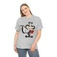 thumbnail image 3 of Funny Valentines Skunk with Heart Cotton Tee; Happy Valentines Day Present, 3 of 7