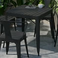 thumbnail image 3 of Flash Furniture Helvey Commercial 5 Piece Indoor-Outdoor Table and Chairs, 31.5" Square Table with Poly Resin Top, 4 Metal Chairs with Poly Resin Seats, Black, 3 of 13