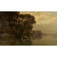 thumbnail image 2 of Edmond de Schampheleer 18x12 Gold Ornate Wood Frame and Double Matted Museum Art Print Titled - The Schelde Near Wetttern (Belgium) (1880), 2 of 4