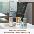 thumbnail image 2 of Porcelain Pencils Holder Stand ,Ceramic Pens Holder (White), 2 of 6