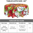 thumbnail image 3 of Merry Christmas Round Tablecloth Washable Table Cover for Home Kitchen Dining Picnic Party 60 Inch, 3 of 5