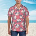 thumbnail image 2 of Pofeuu Rose Flowers Print Hawaiian Shirt for Men Sleeves Casual Button Down Summer Beach Dress Shirts T-Shirts,Medium, 2 of 7