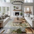 thumbnail image 3 of 6'x9' Area Rugs, Spring Floral Indoor Outdoor Area Rug for Living Room Bedroom, Summer Flowers Pastoral Bee Washable Bathroom Rugs Kitchen Floor Carpet Mats Home Decor Aesthetic, 3 of 8