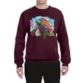 thumbnail image 2 of Wild Bobby Rainbow Painted Manatee Dean Russo Design Animal Lover Unisex Crewneck Sweatshirt, Maroon, XX-Large, 2 of 6