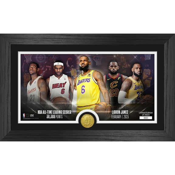 Highland Mint LeBron James NBA All-Time Scoring Record 12'' x 20'' Bronze Coin Photo Mint