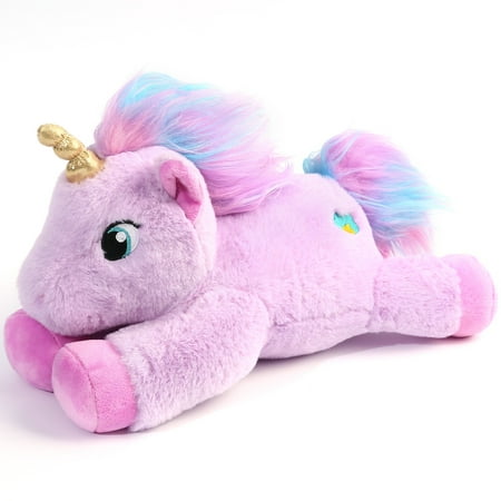 LotFancy Purple Unicorn Stuffed Animal Plush Toys for Kids, 12 in