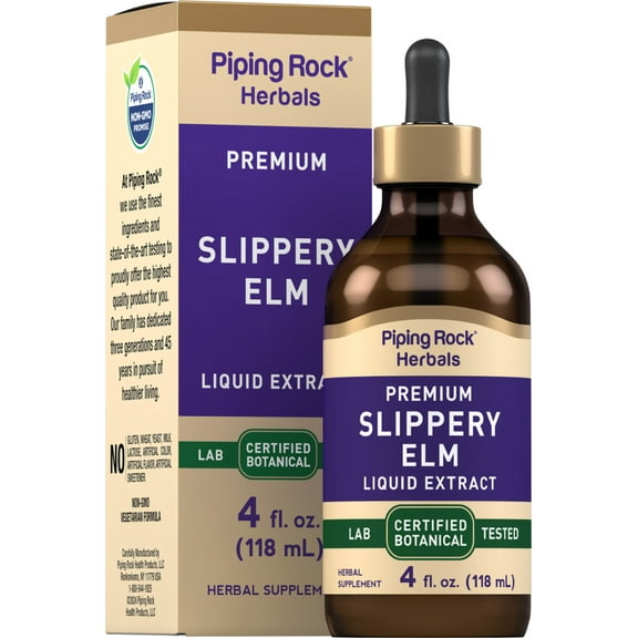 Slippery Elm Bark Liquid Drops | 4 fl oz | Supplement for Men and Women | by Piping Rock