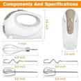 thumbnail image 2 of Hand Mixer 5 Speed Electric Cake Whisk Food Mixer Self-Control/Turbo Boost with 5 Stainless Steel Accessory Food Beater for Cake Bread one size, 2 of 5