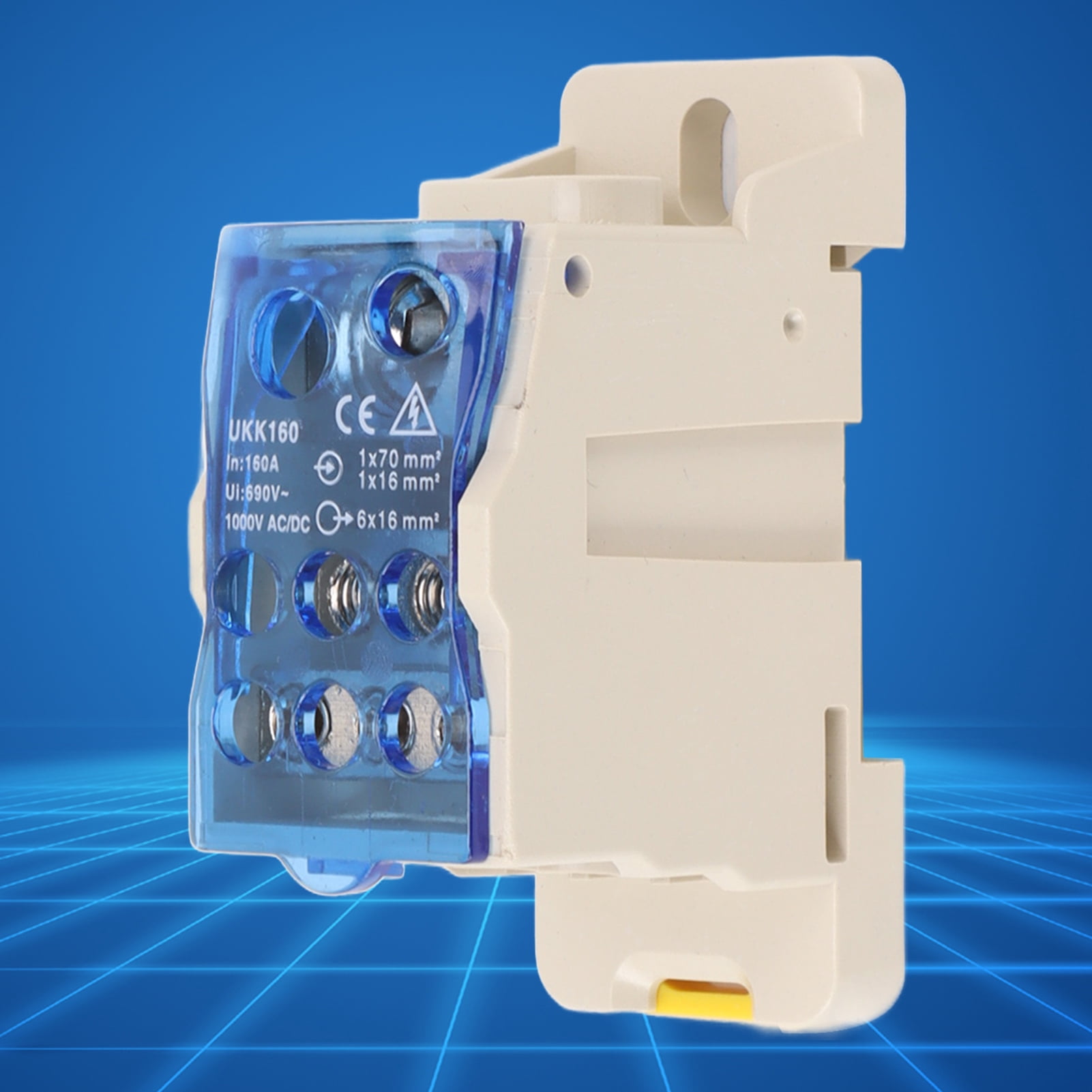 Junction Box, Distribution Box AC/DC 1000V 160A Flame Retardant PC Shell Copper Conductor  For Electrical Cabinets