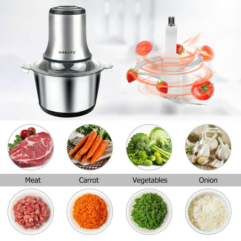 Electric Food Chopper 3L Stainless Steel Meat Grinder Food Processor  Blender Machine Kitchen Appliances,EU Plug