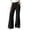 Black, variant on Tqcoqu Women's Cotton Linen Flare Pants,High Waist Wide Leg Button Zip Pants with Pockets,Casual Straight Flared Trousers