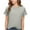 Gray, variant on Womens Tops Summer Short Sleeve Basic T Shirts Textured Crew Neck Casual Tees Spring Trendy Clothes S-XXL