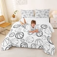 thumbnail image 3 of Castle Fairy Basketball Print Queen Comforter Set 3 Pieces, Sport Theme Comforter Sets Queen, White Black,1 Comforter and 2 Pillowcases, 3 of 6