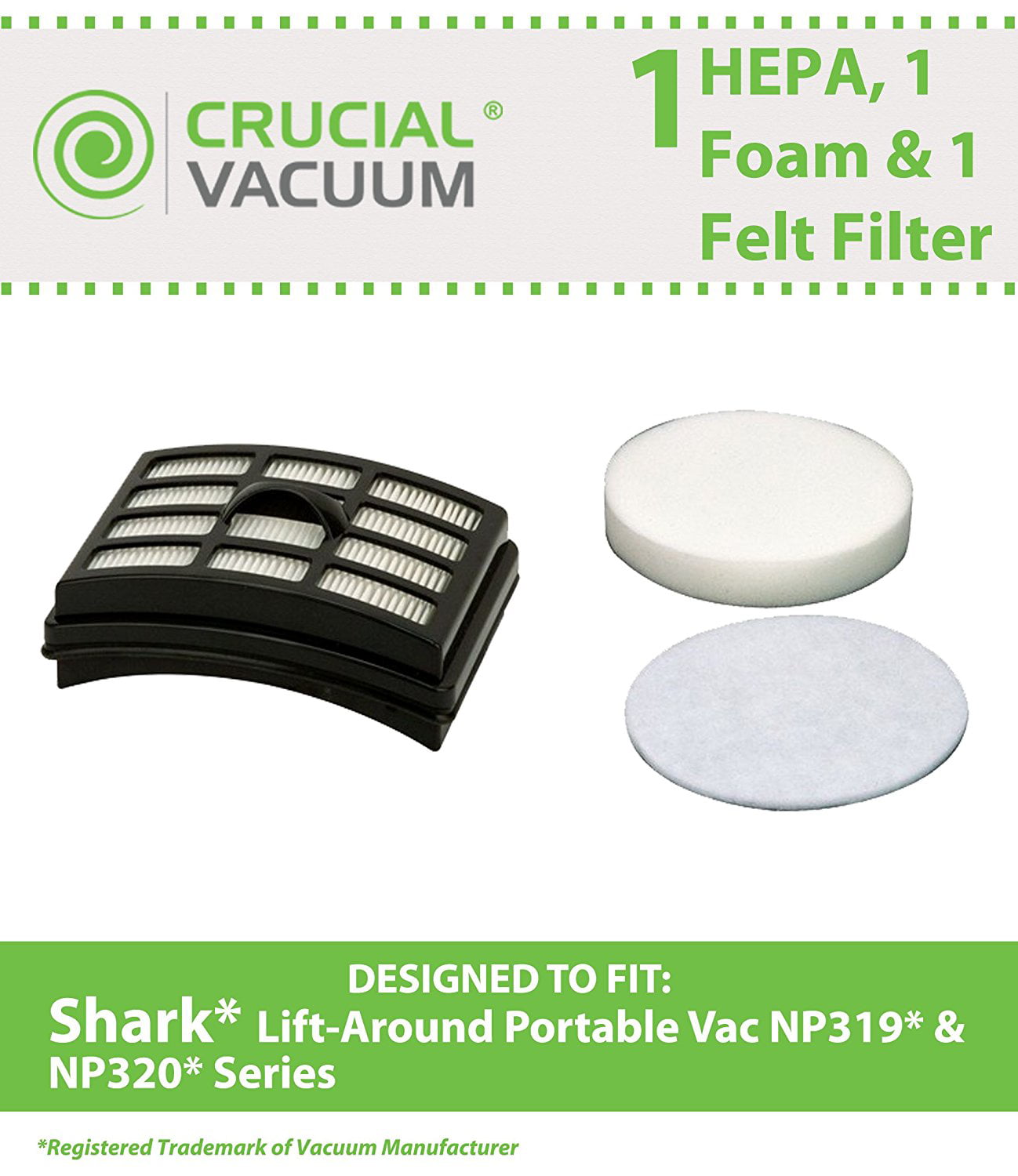 Eztronics Corp1Pcs Foam 1Pcs Felt Filter for Shark Lift-Portable NP318 NP319 NP320 4 