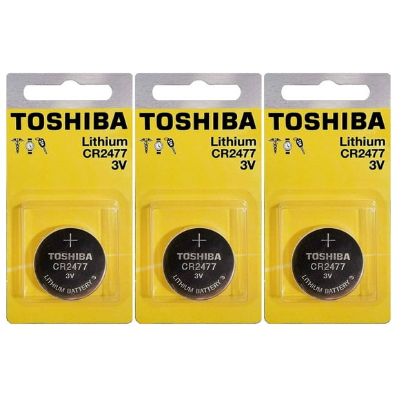 Toshiba CR2477 2477 Lithium Coin Cell 3V Batteries, 3 Pack