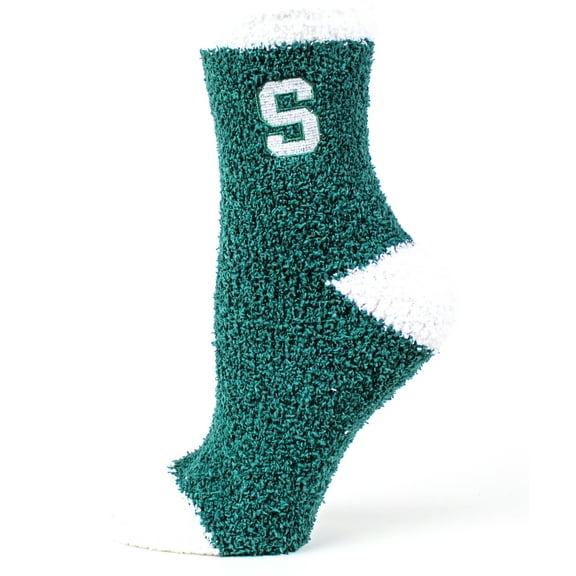Michigan State Spartans Solid Fuzzy Socks - Donegal Bay - Unisex - One Size - Ankle