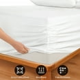 thumbnail image 2 of Royale Linens Extra Deep Pocket Queen Fitted Sheet Only - Soft White Queen Size Fitted Sheet Deep Pocket - Fits 18 inch to 24 inch Thick Mattress - Fitted Sheet Only - Elastic Sheet (Queen, White), 2 of 9