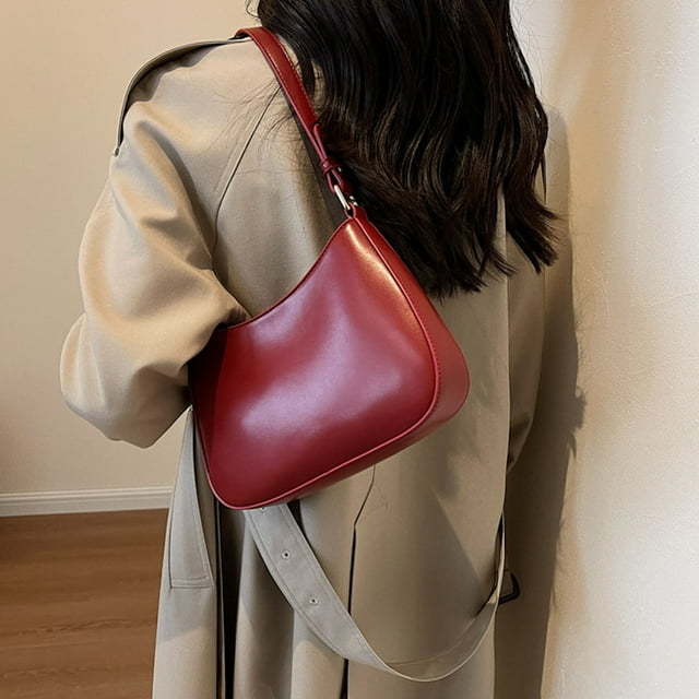 Bolso de Hombro ANGGREK Cuero PU Resistente Al Desgaste para Mujer