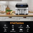 thumbnail image 3 of Panana XL 9.5 Quart 8 Preset Cooking Functions 2-Basket Air Fryer with 2 Frying Baskets, Match Cook & Smart Finish to Bake, Roast, Reheat, Broil, Dehydrate & More for Quick, Easy Meals, 3 of 8