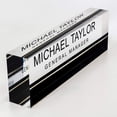thumbnail image 2 of Artblox Office Desk Name Plate Personalized | Custom Name Plates for Desks on Acrylic Glass Decor | Office Desk Decor Nameplate | Desk Accessories | Black Stripe - (8" x 2.5"), 2 of 5