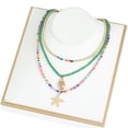 thumbnail image 1 of 3 Pcs Collier Bohème à Perles Collier Ananas Étoile Collier Perlé Pendentif Boho, 1 of 10