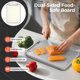 thumbnail image 5 of Tabla de cortar de acero inoxidable para cocina, 2 en 1, de doble cara, de acero inoxidable/PP de grado alimenticio, fácil de limpiar, tamaño grande, antideslizante, 35,5 x 24,8 cm., 5 of 5