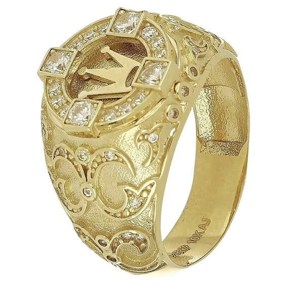 XZNGL Holiday Decor A Great Crown Ring Decorated With Carved Ornaments for A Mans Holiday Gift