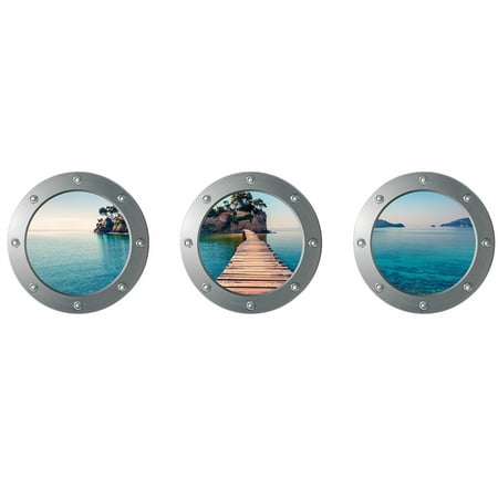 

1 Set of Beach Sticker Wooden Bridge Ornament Mark Sea View Elements for Babies Infant Kids Size M