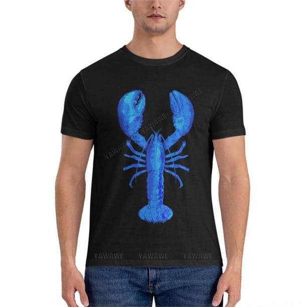 Camiseta clásica de langosta azul para hombre camisetas de manga corta camisetas de verano