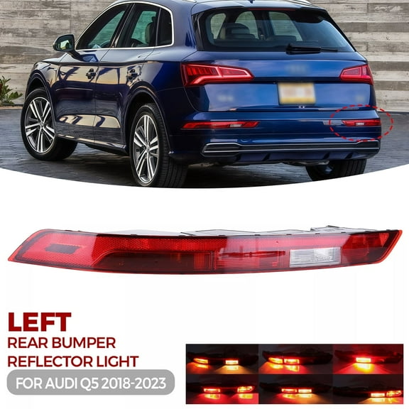 Rear Bumper Light Compatible with 2018 2019 2020 2021 2022 2023 Audi Q5 Rear Bumper Reflector Lower Tail Light Replaces 80A945069A Left Driver Side