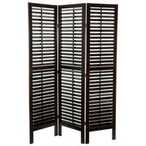 Oriental Furniture 6 Ft Tall Woven Fiber Room Divider, Walnut color, 3 panel
