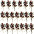 thumbnail image 1 of Dosaele 20 Pcs Pics Floraux de Noël 7.8 Pouces Houx Enneigé de Noël Pics de Baies Rouges Tiges Pics de Noël et Pulvérisations Pics de Pin Artificiels avec Pommes de Pin pour Artisanat Guirlande de Couronne, 1 of 5