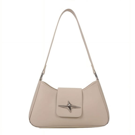 MMYGU Chic Retro Y2K Metal Decor Shoulder Bag - Trendsetting All-Match Baguette with Secure Buckle and Polyester Lining for Modern Women