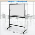 thumbnail image 3 of Costway Tableau Blanc Mobile Double Face 48 Pouces x 32 Pouces avec 2 Hauteurs Réglables Roues Universelles, 3 of 9
