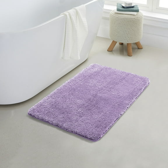 Yafa Home Fashion 1 Piece Solid Microfiber Soft Bathroom Rug , Non-Slip TPR Backing