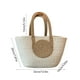 thumbnail image 3 of Bolso de Tote Tejido de Cuerda Gran Capacidad 12.6x7.87x3.94in Color Khaki con Bloque de Color Blanco, Bolso de Playa para el Hombro con Asa Portátil y Duradera., 3 of 6