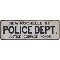 NEW ROCHELLE, NY POLICE DEPT. Home Decor Metal Sign Gift 6x18 206180012411